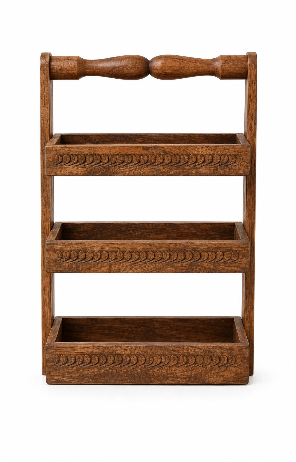 3 Tier Wooden Countertop Organizer | Solid Wood Kitchen Storage Rack