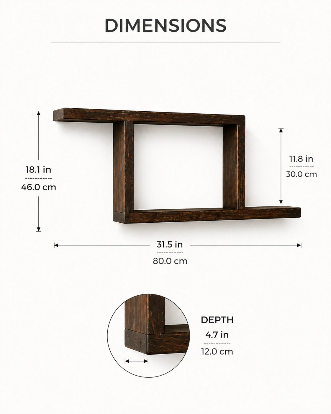 Modern Wooden Floating Wall Shelf | Decorative Display Shelf