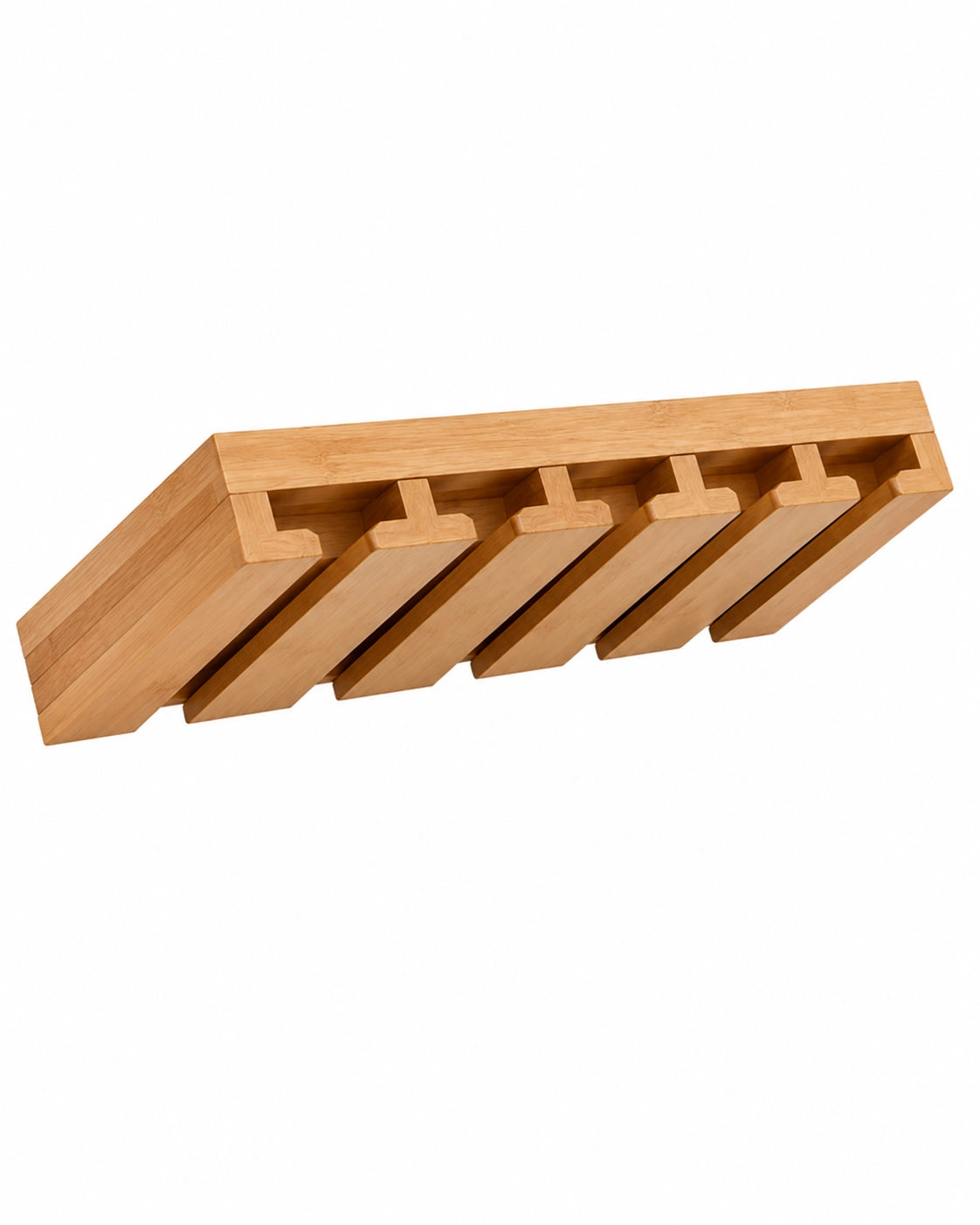 Premium Wooden Under Cabinet Glass Holder | Wall Mounted Stemware Rack