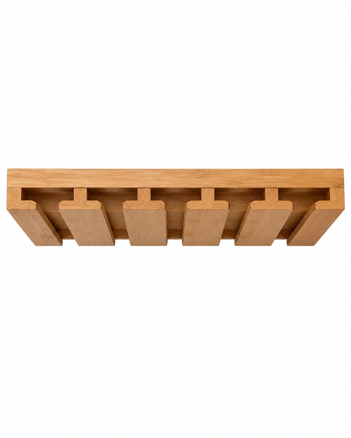 Premium Wooden Under Cabinet Glass Holder | Wall Mounted Stemware Rack