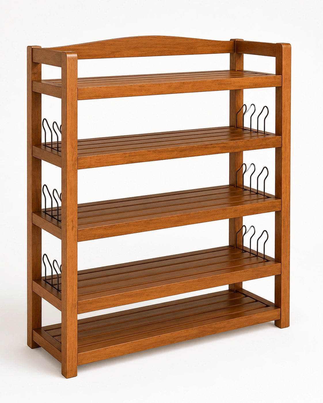 5-tier shoe rack, natural wood effect