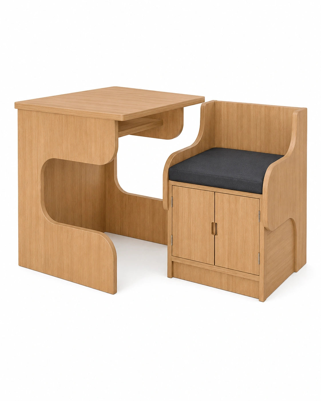 Convertible Wooden Study Desk & Chair Set | 2-in-1 Space Saving Furniture