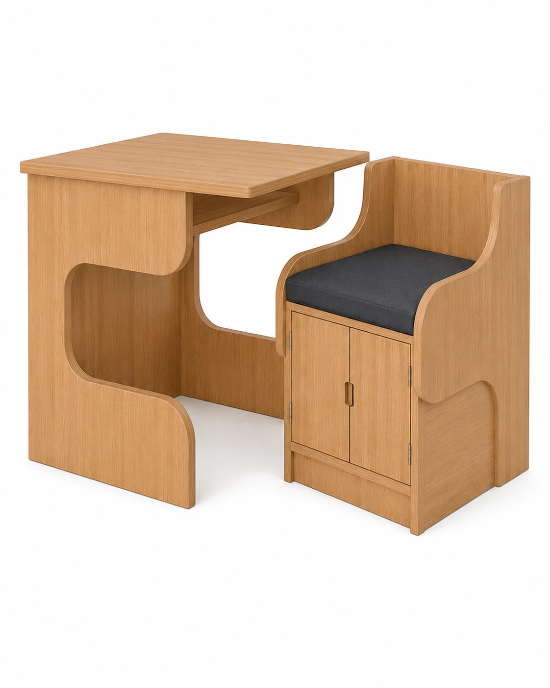 Convertible Wooden Study Desk & Chair Set | 2-in-1 Space Saving Furniture