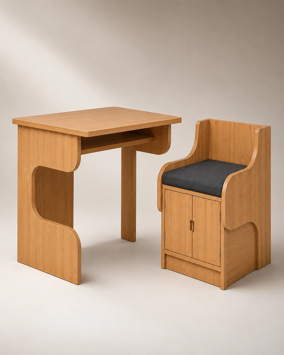 Convertible Wooden Study Desk & Chair Set | 2-in-1 Space Saving Furniture