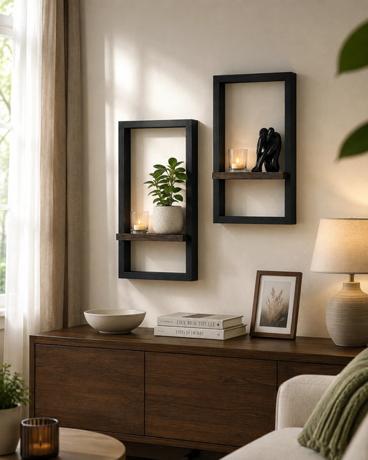 Modern Wooden Floating Wall Shelves | Decorative Display Shelves