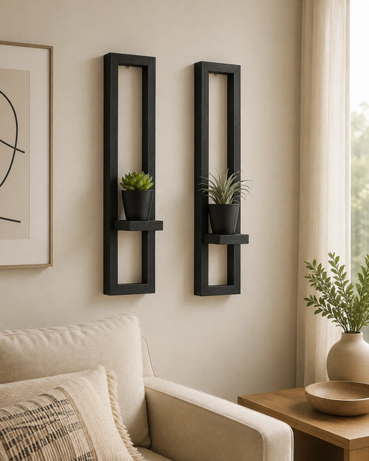 Modern Wooden Vertical Wall Shelves | Floating Display Shelves