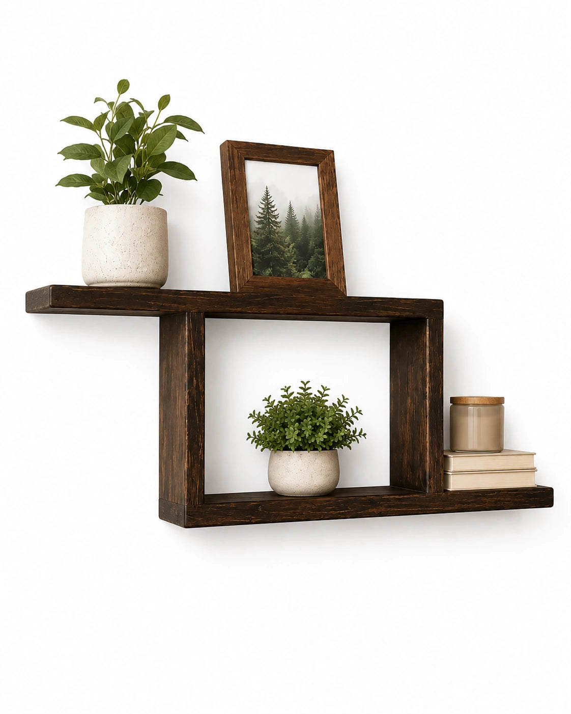 Modern Wooden Floating Wall Shelf | Decorative Display Shelf