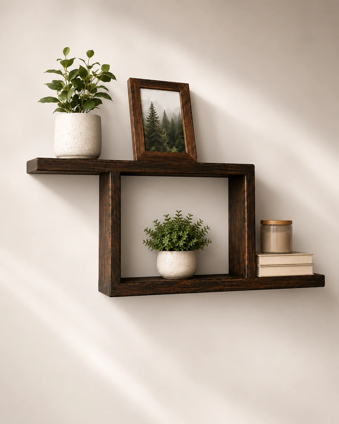 Modern Wooden Floating Wall Shelf | Decorative Display Shelf